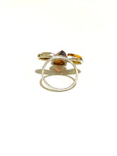 Sterling Silver Amber Teardrop Ring