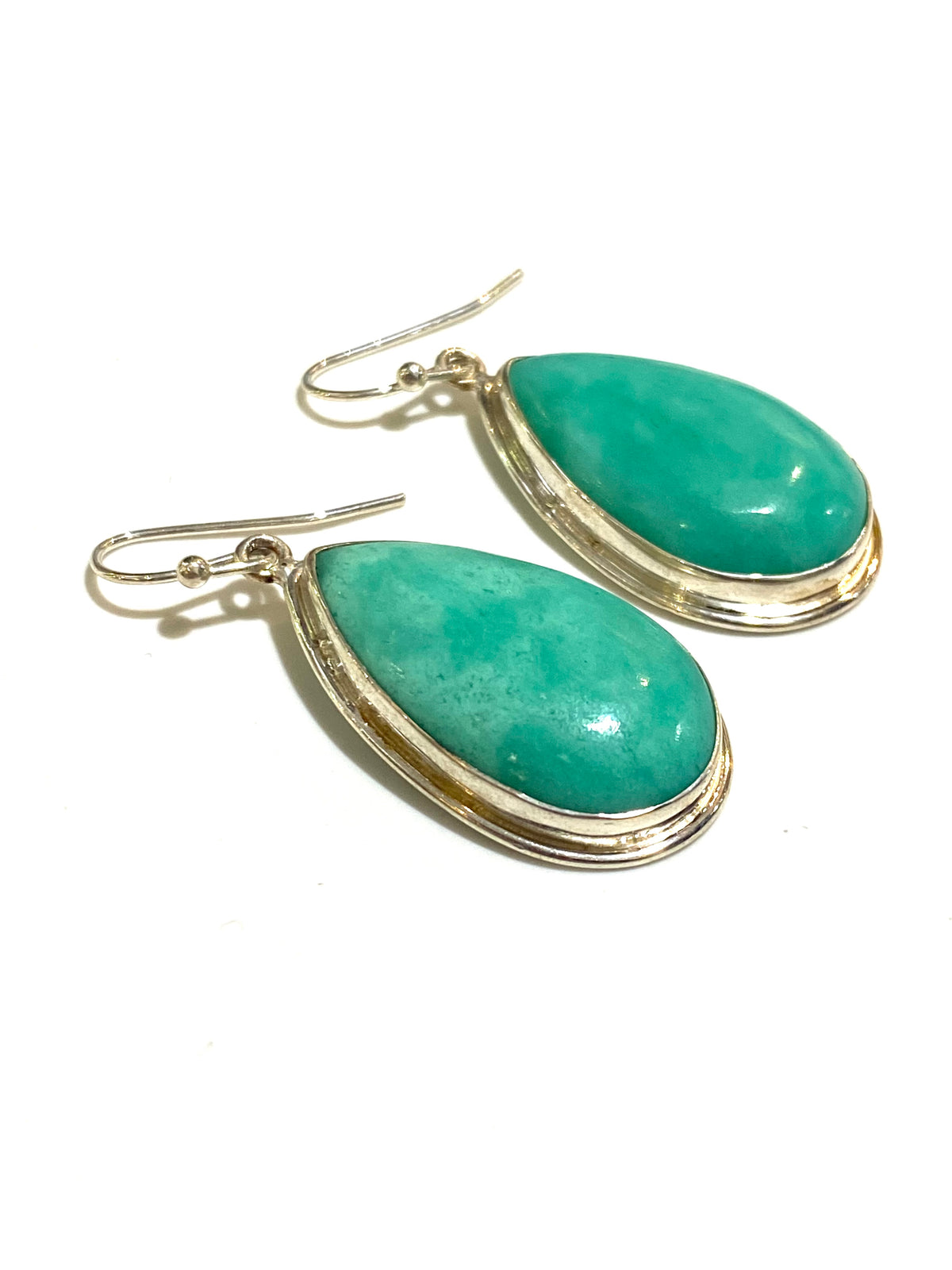 Sterling Silver Chrysoprase Teardrop Earrings