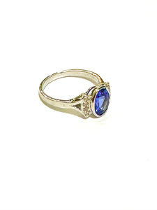 9ct White Gold Tanzanite and Diamond Ring