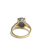 9ct Yellow Gold 3.25ct Solid Black Opal and Diamond Ring