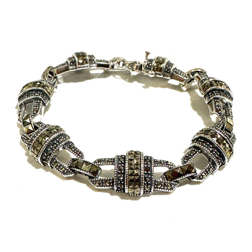 Sterling Silver Art Deco-Style Marcasite Bracelet