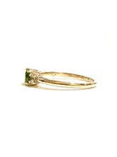 9ct Yellow Gold Green Tourmaline & Diamond Ring