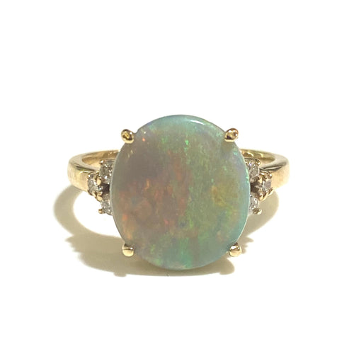 9ct Yellow Gold Solid 2.85ct Opal Ring