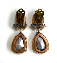 Yellow Crystal Clip On Earrings