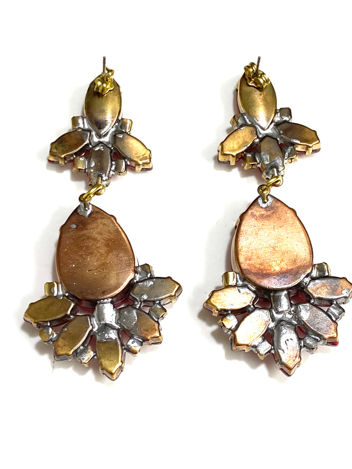 Red Crystal Drop Earrings