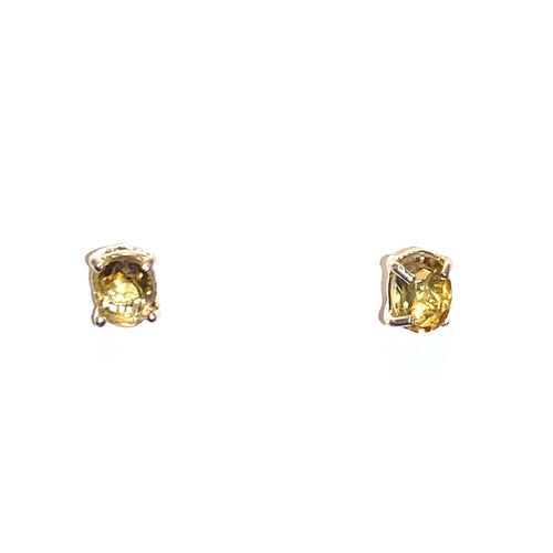 Sterling Silver Citrine Stud Earrings