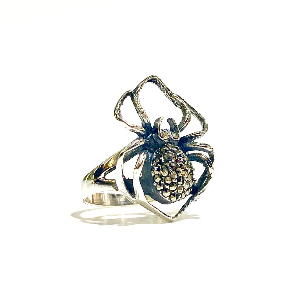 Sterling Silver Marcasite Spider Ring