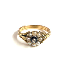 9ct Gold Seed Pearl Mourning Ring