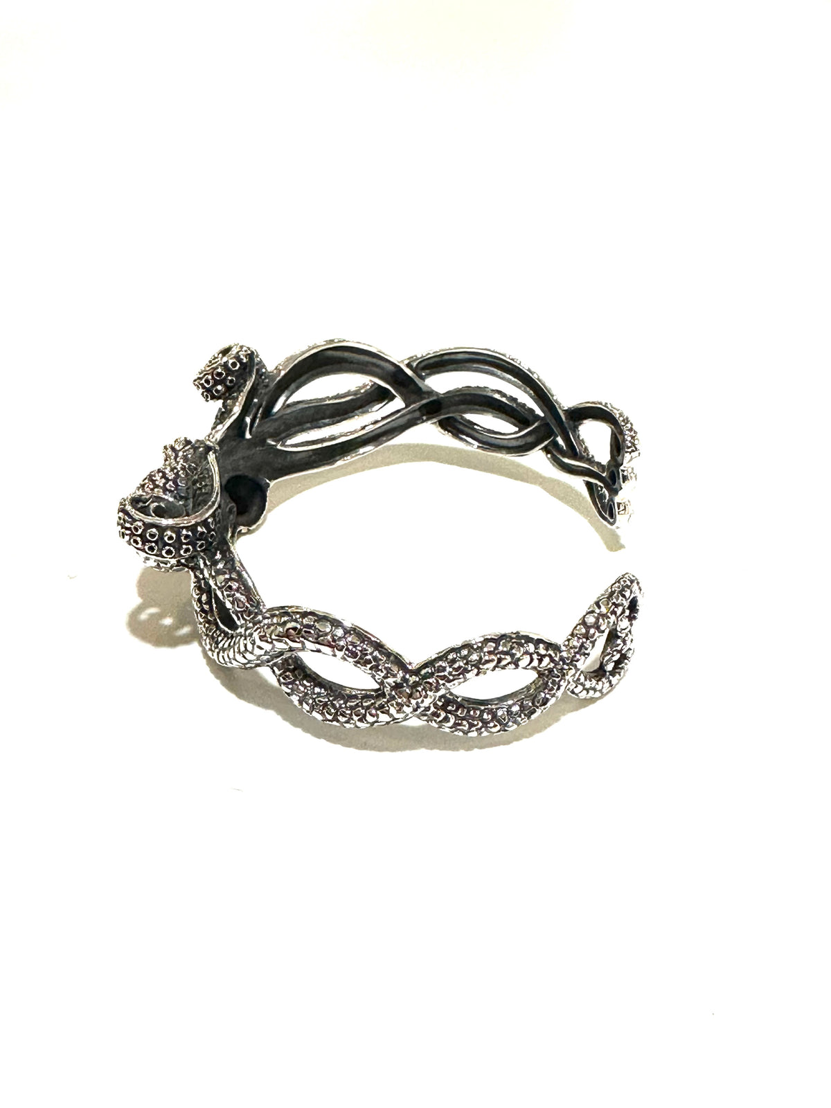 Sterling Silver Dark Textured Octopus Cuff
