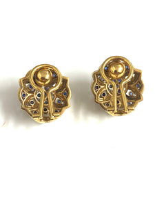 18ct Gold Sapphire Clip On Earrings
