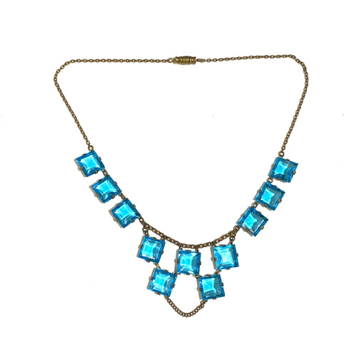 Blue Czech Crystal Necklace