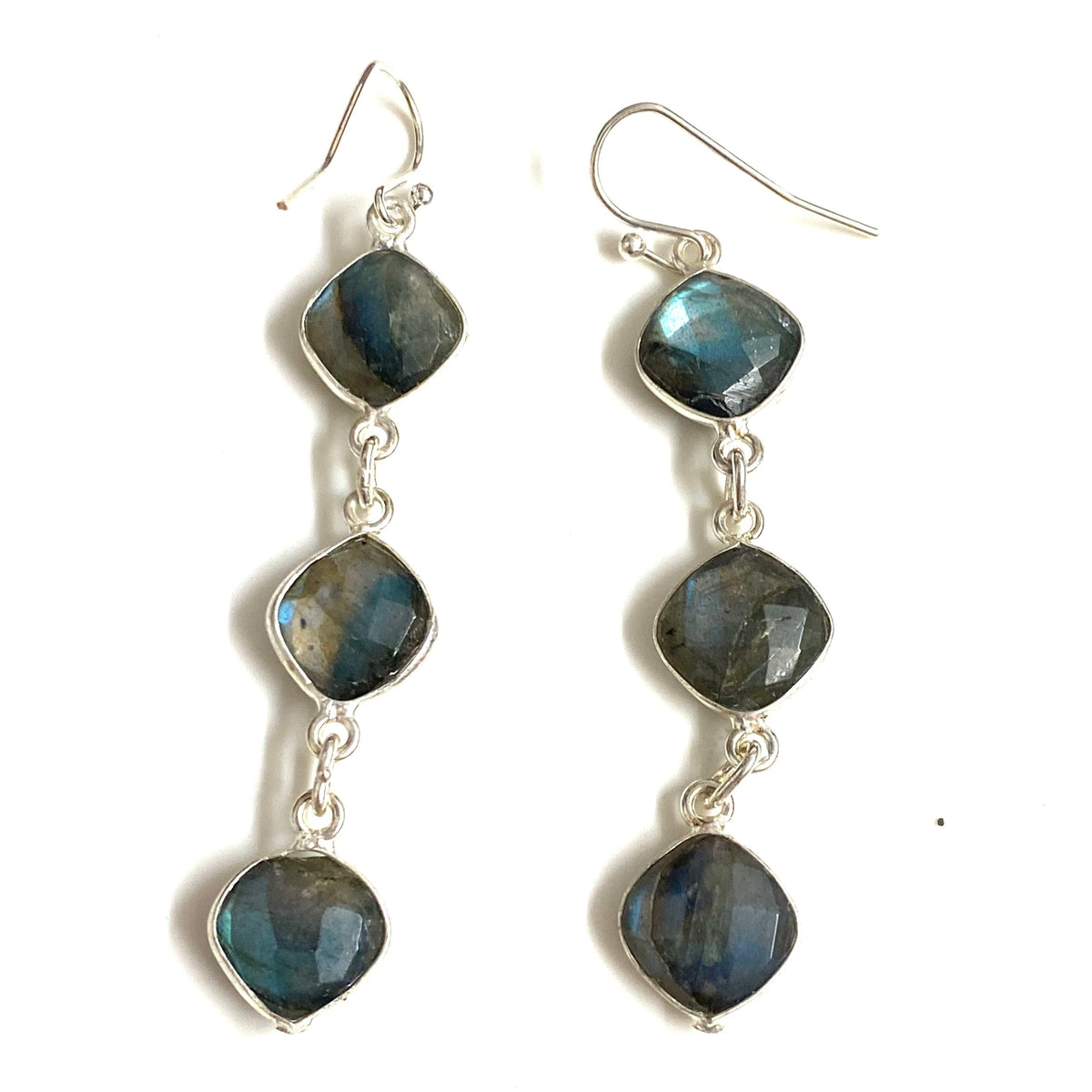 Sterling Silver and Labradorite Drop Earrings