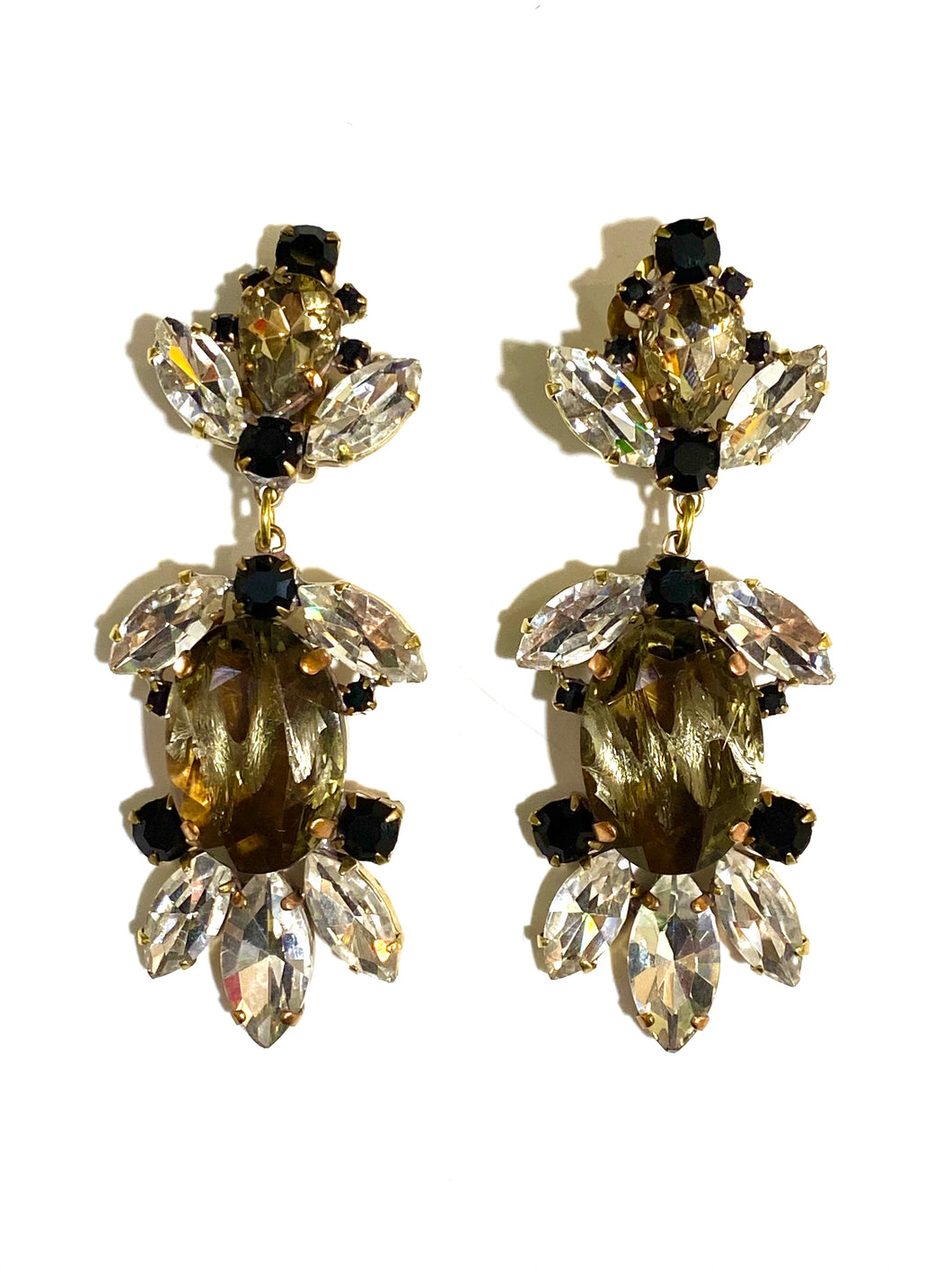 Czech Crystal Costume Earrings