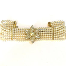 Pearl Choker with CZ Flower