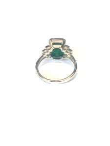 9ct White Gold 3.88ct Emerald and Diamond Ring