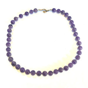 Round Amethyst Beaded Necklace