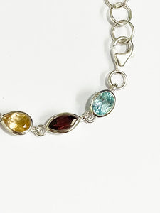 Multi-Gemstone Sterling Silver Bracelet