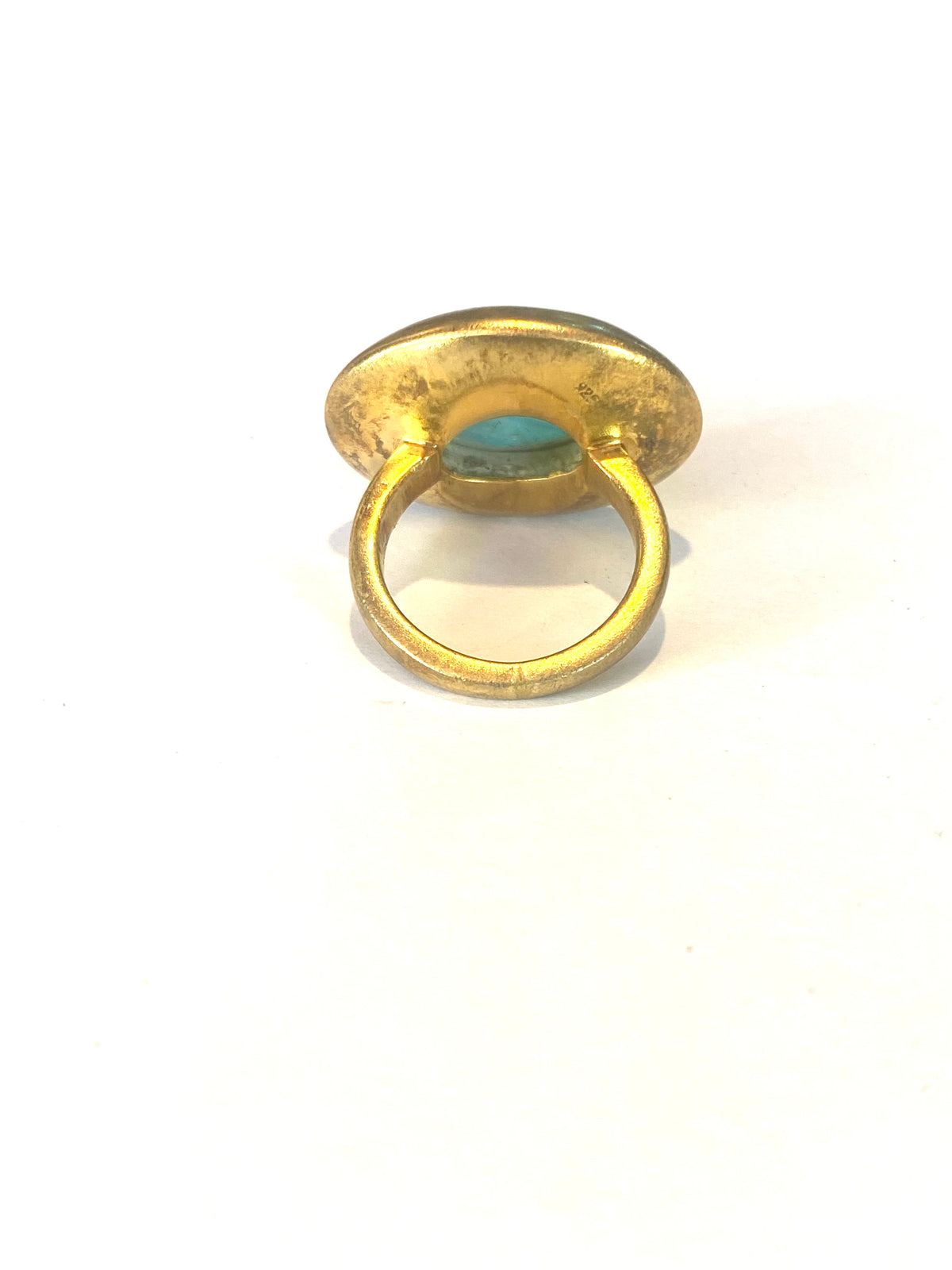 Sterling Silver Gold Plate Turquoise Ring