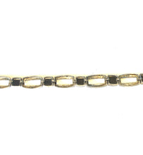 Sterling Silver Square Onyx and Marcasite Bracelet