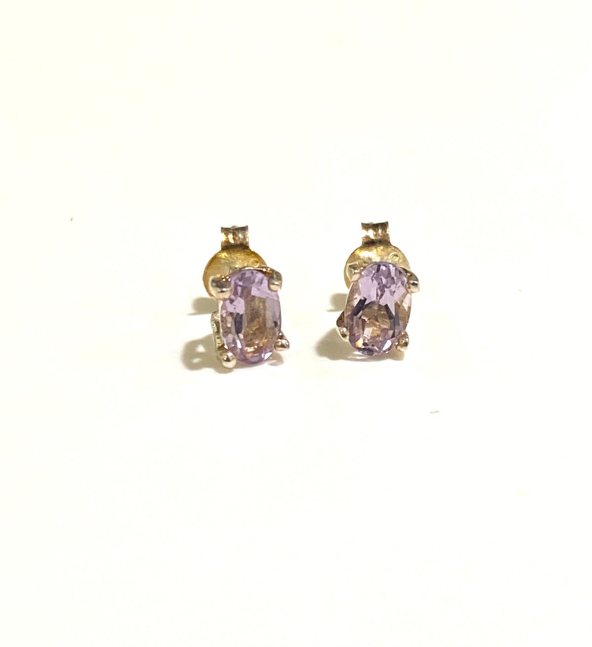 Small Sterling Silver Amethyst Stud Earrings