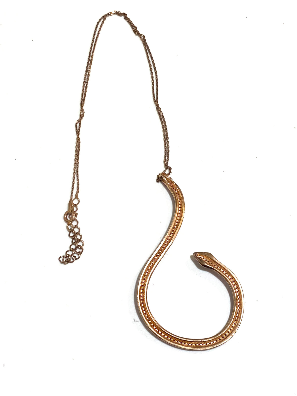 Sterling Silver and Pink Crystal Snake Necklace