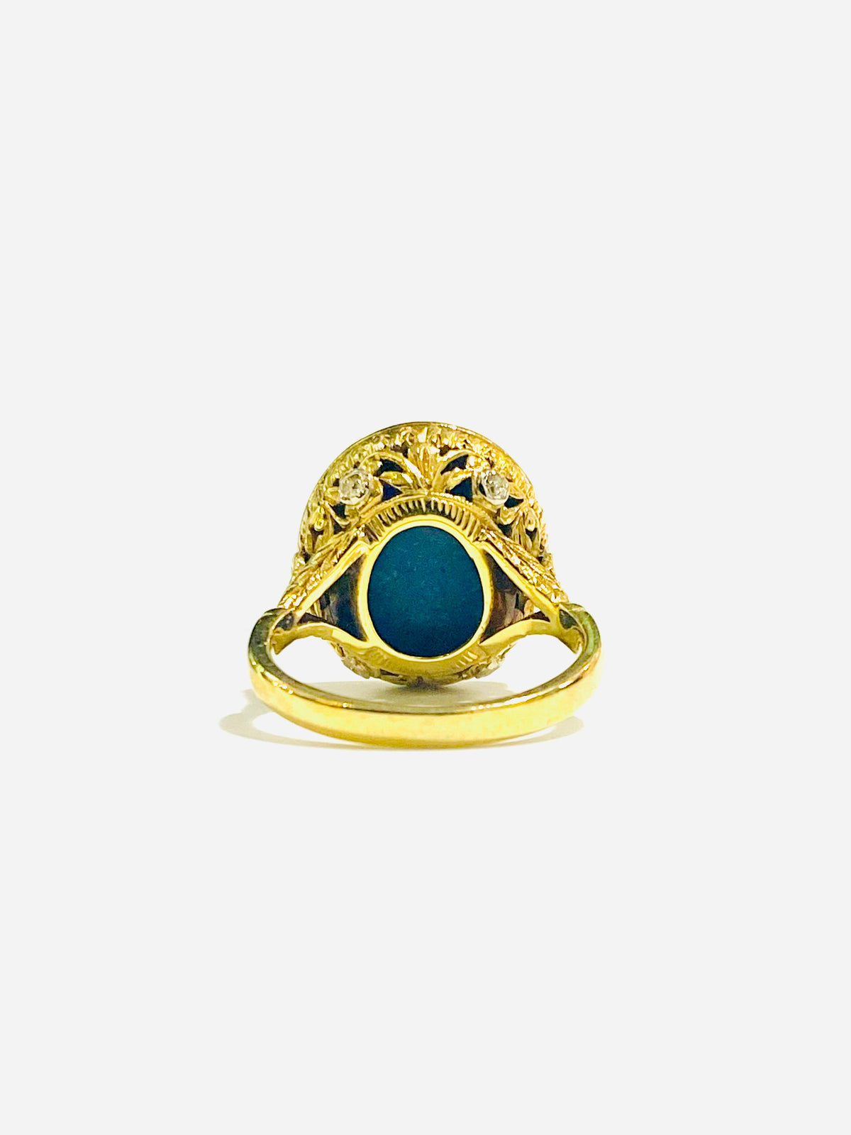 Antique 1ct Black Opal Set in 9ct Gold