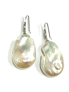 Sterling Silver Baroque Pearl Drop Earrings