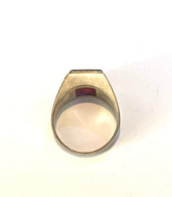 Sterling Silver Ruby Glass Ring