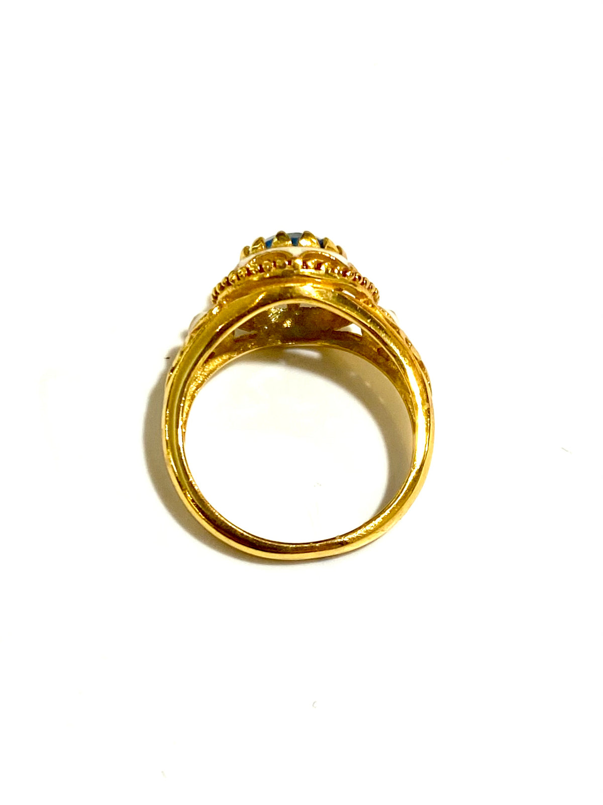 Brass Gemstone and Enamel Ring