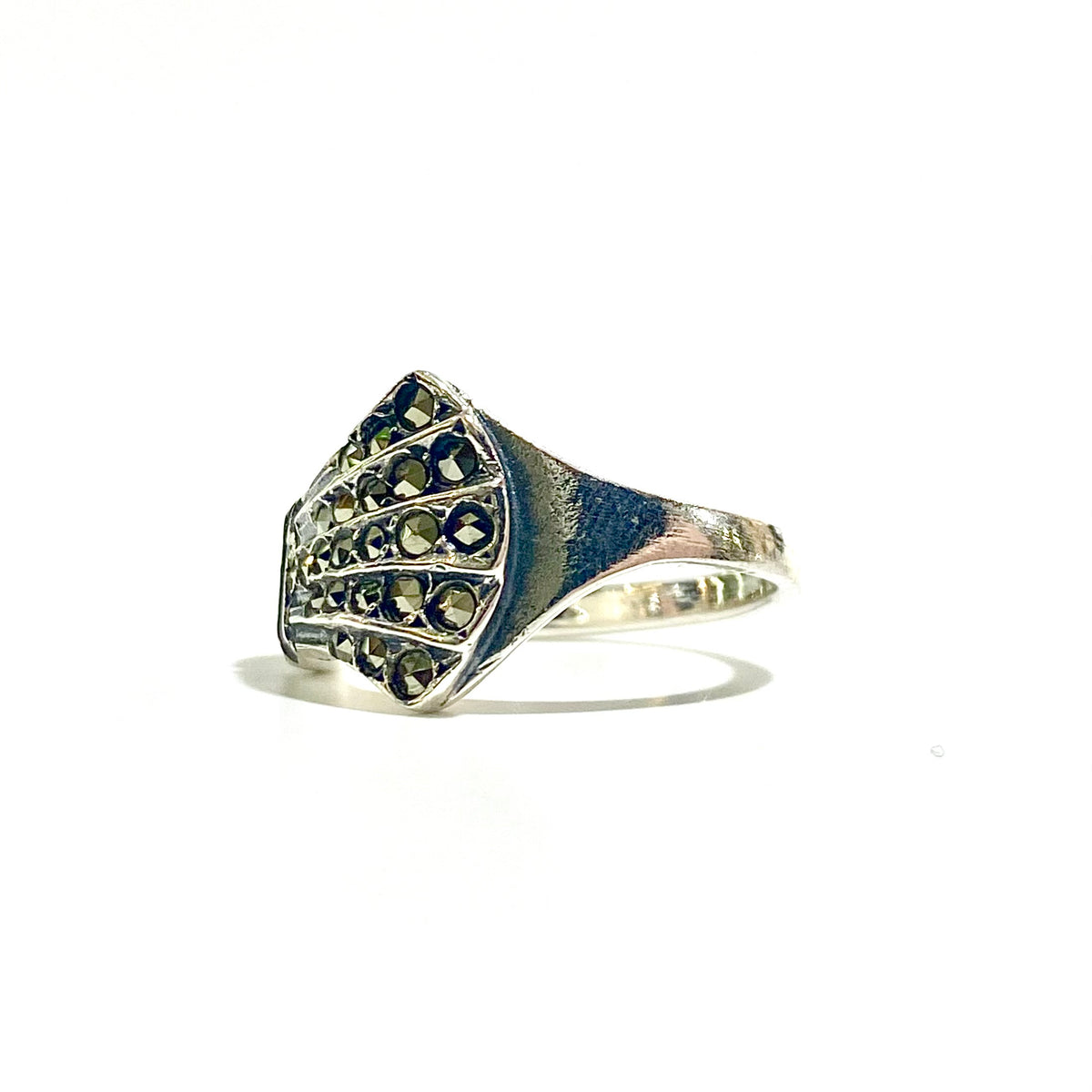 Sterling Silver Marcasite Fan Ring