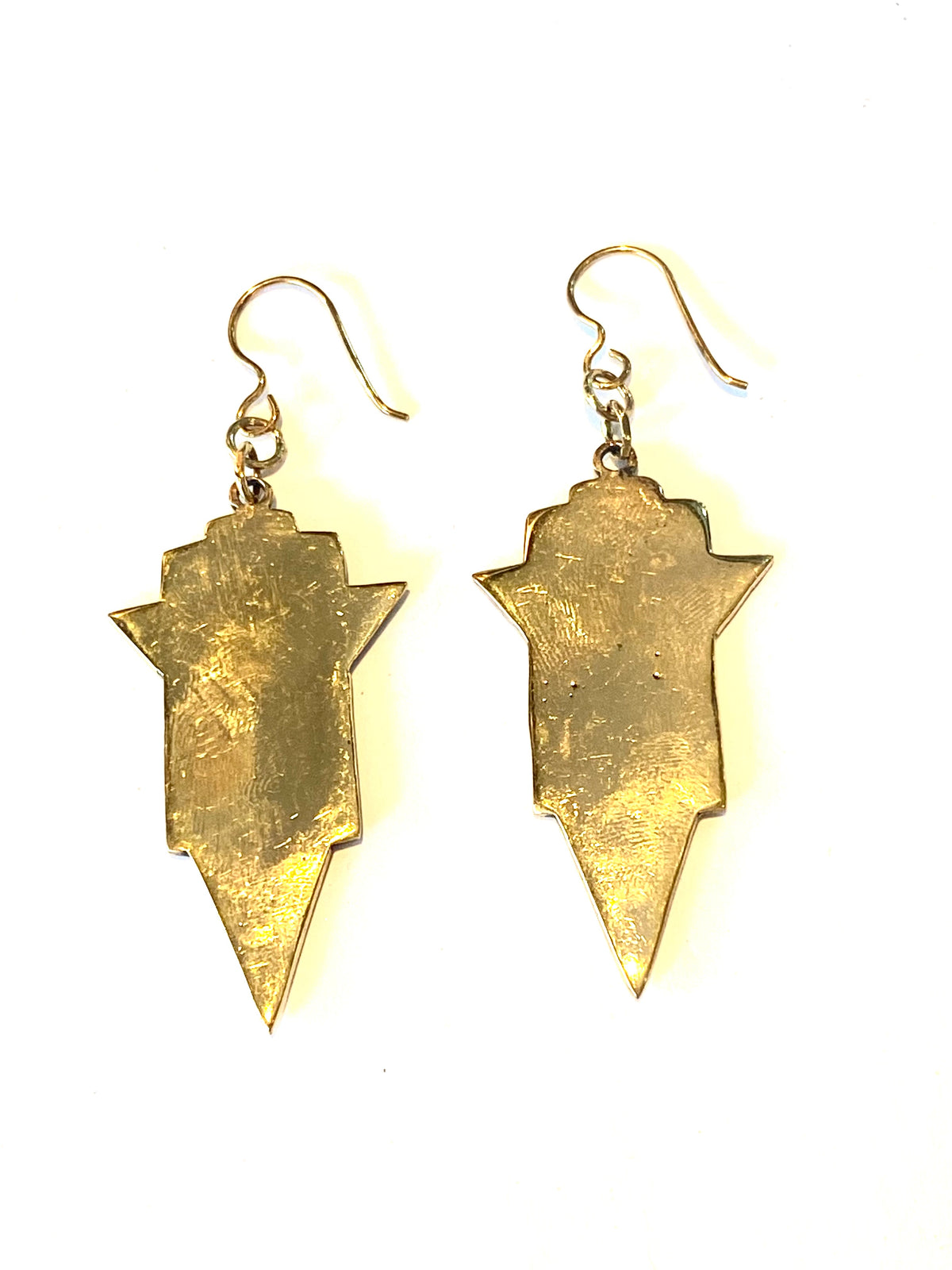 Brass and Carnelian Drop Earrings