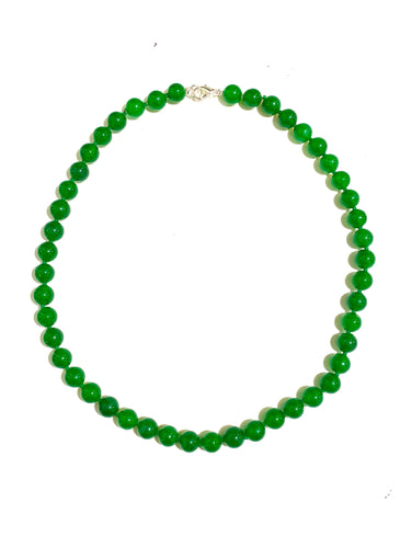 Green Onyx 9mm Round Beaded Necklace