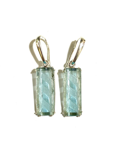 Sterling Silver Blue Glass Drop Earrings