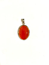 Carnelian Oval Sterling Silver Pendant