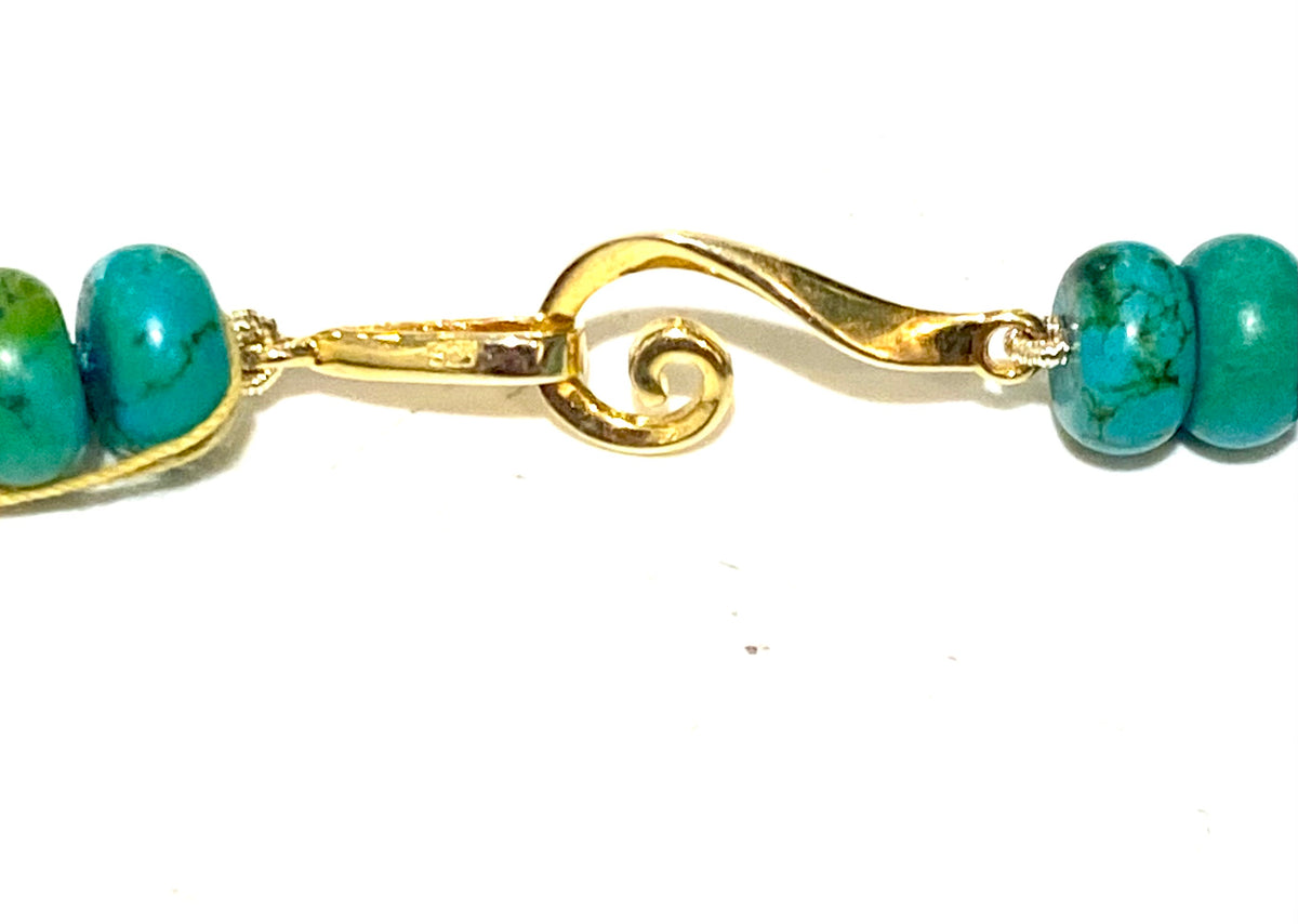 Small Round Beaded Green Turquoise Necklace