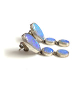 Sterling Silver Solid Opal Short Drop Earrings