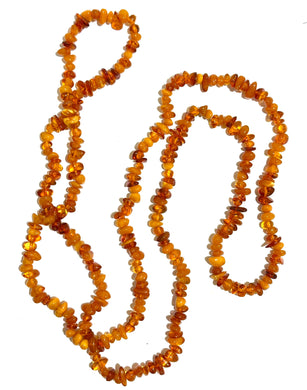 Tumbled Butterscotch Amber Opera Length Necklace