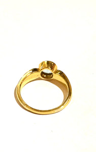 18 Carat Yellow Gold Aquamarine Solitaire Ring