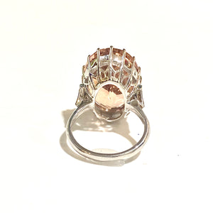 18ct White Gold Morganite and Diamond Ring