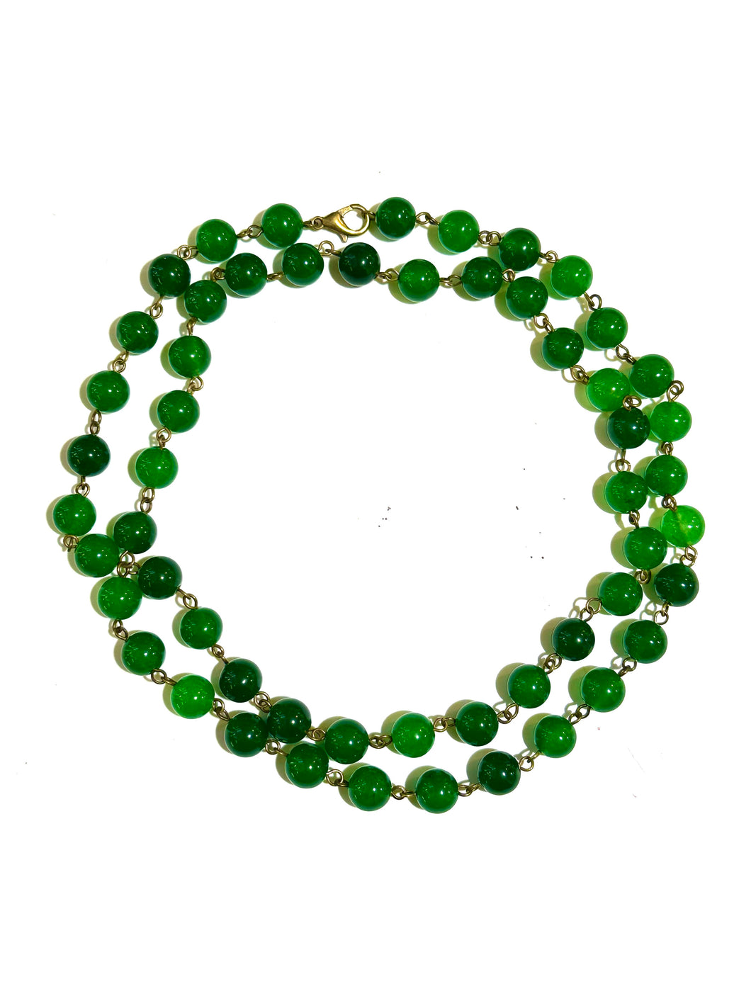 Long Green Onyx Beaded Necklace