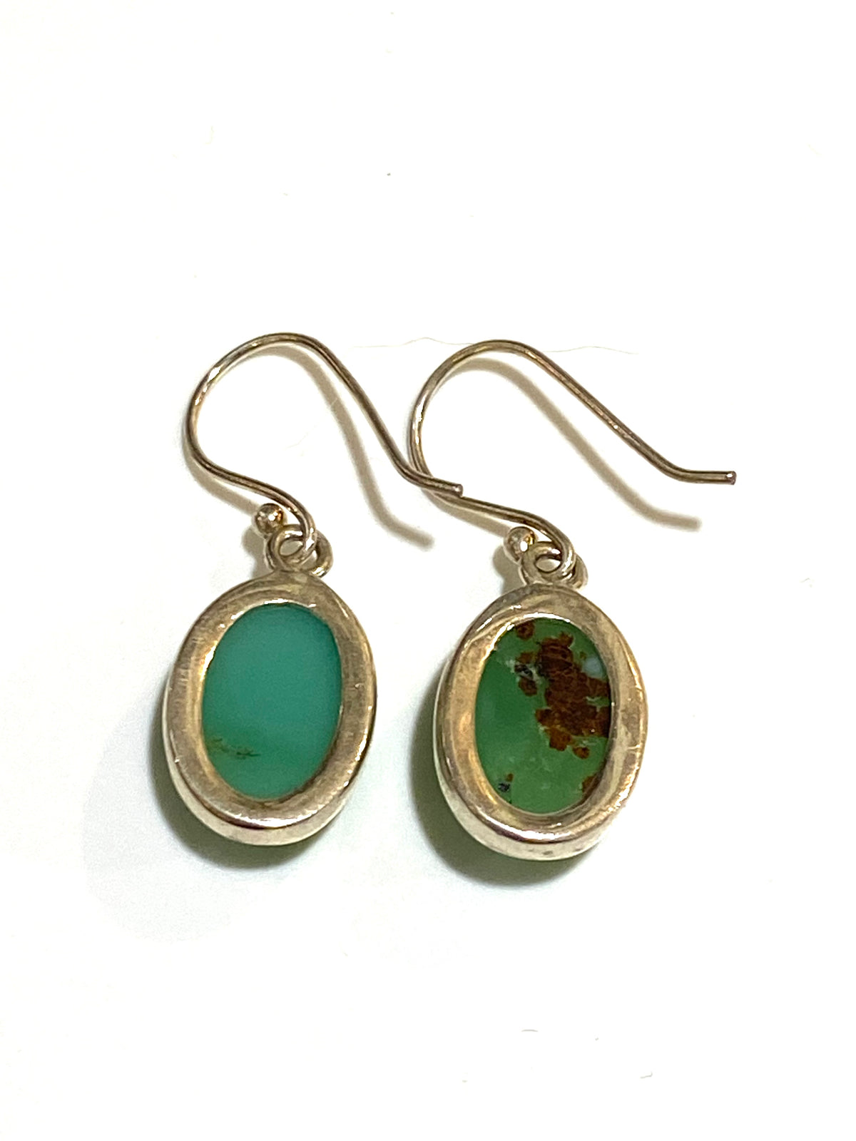 Sterling Silver Chrysoprase Oval Earrings