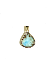 Larimar Triangle Sterling Silver Pendant