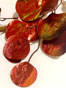Hanging Red Gum Leaf Wreath