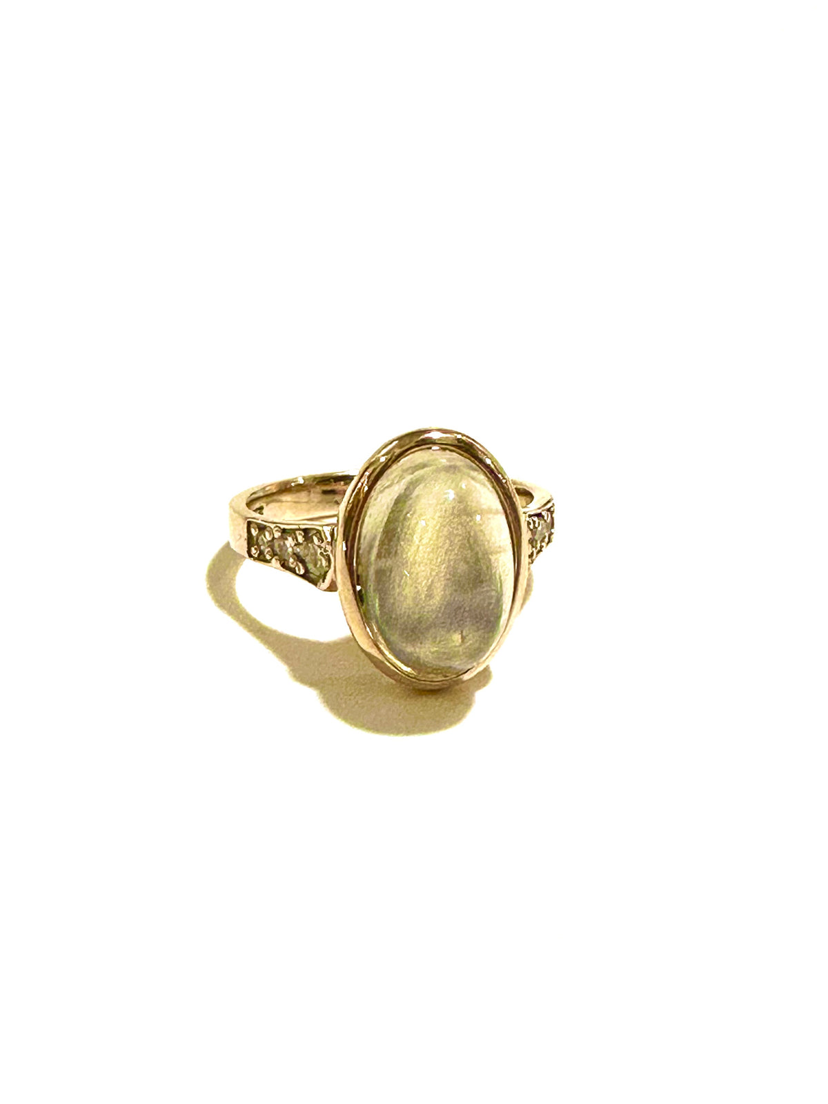 9ct Gold Moonstone and Diamond Ring