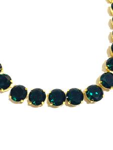 Dark Green Vintage Swarovski Crystal Necklace