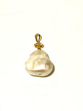 Yellow Gold Diamond set Baroque Pearl Pendant