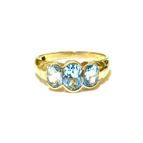 9ct Yellow Gold Bridge Topaz Ring