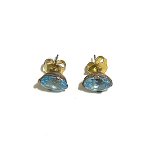 9ct White Gold 4ct Aquamarine Oval Earrings