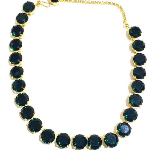 Dark Green Vintage Swarovski Crystal Necklace