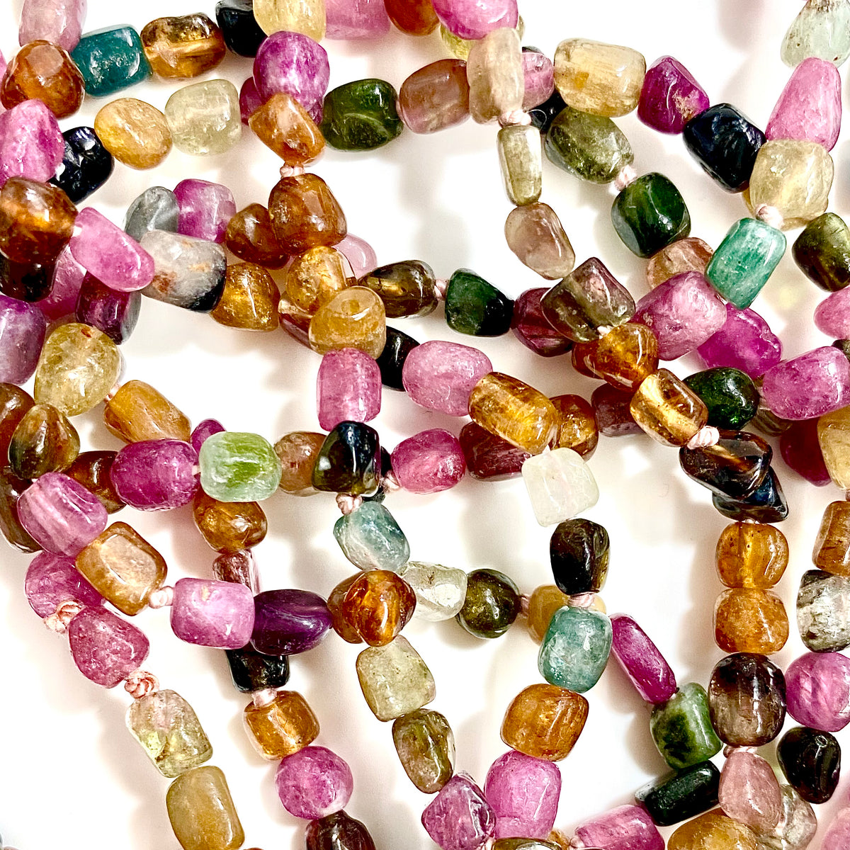 Natural Tourmaline Opera Length Necklace